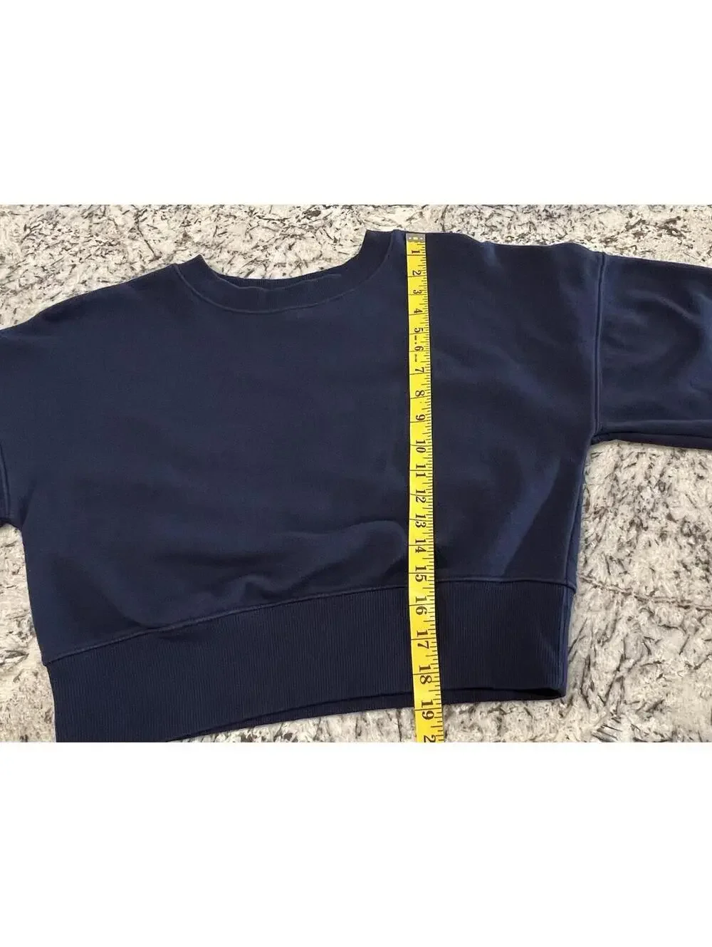 Junior's Size M Cropped Navy Blue Sweatshirt Fleece Lined Wild Fable - Picture 7 of 7